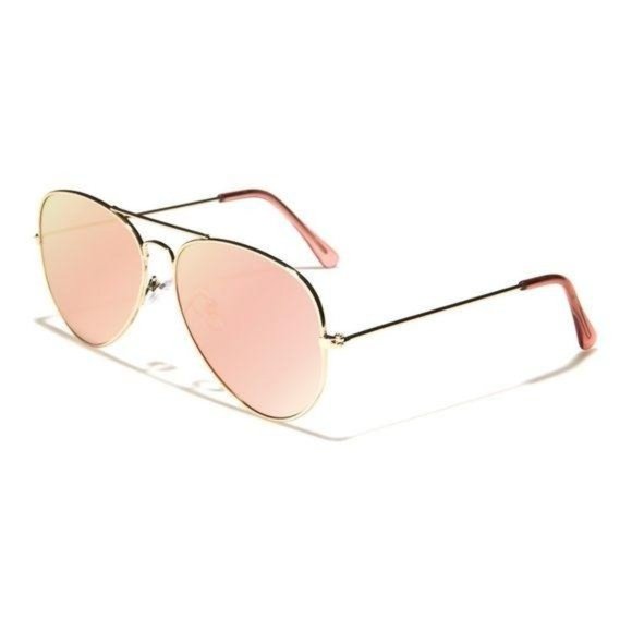 Accessories - New Aviator Pink Flat Lens Sunglasses
